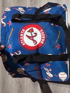 Atlanta Braves Blue Team Duffle Bag with Black Handles